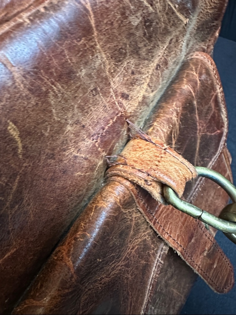 Classic Brown Leather Weekender Duffel Bag - Men - Picture 9 of 12
